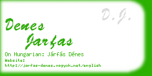 denes jarfas business card