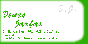 denes jarfas business card
